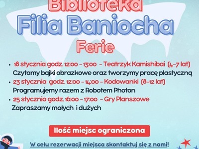 Ferie z biblioteką - zapisz się!