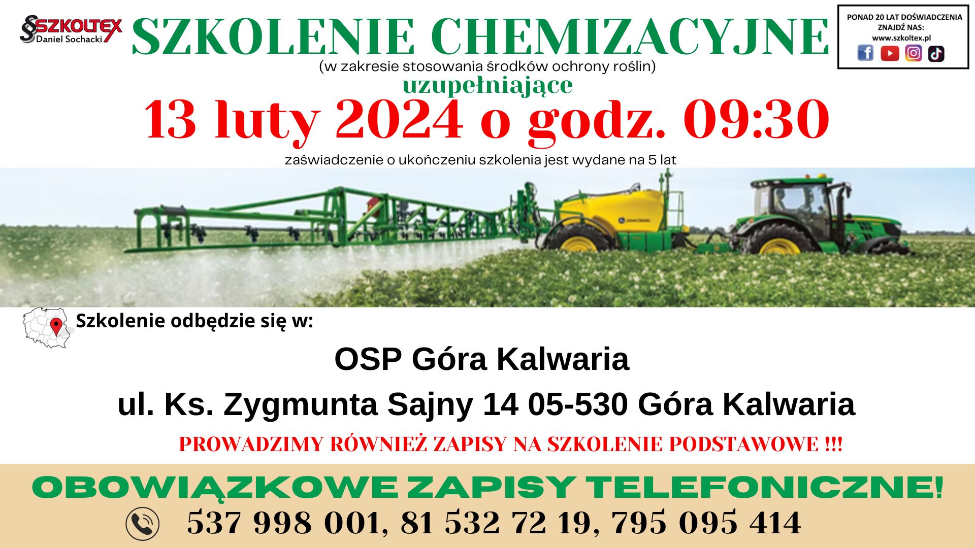 Szkolenie chemizacyjne dla rolników