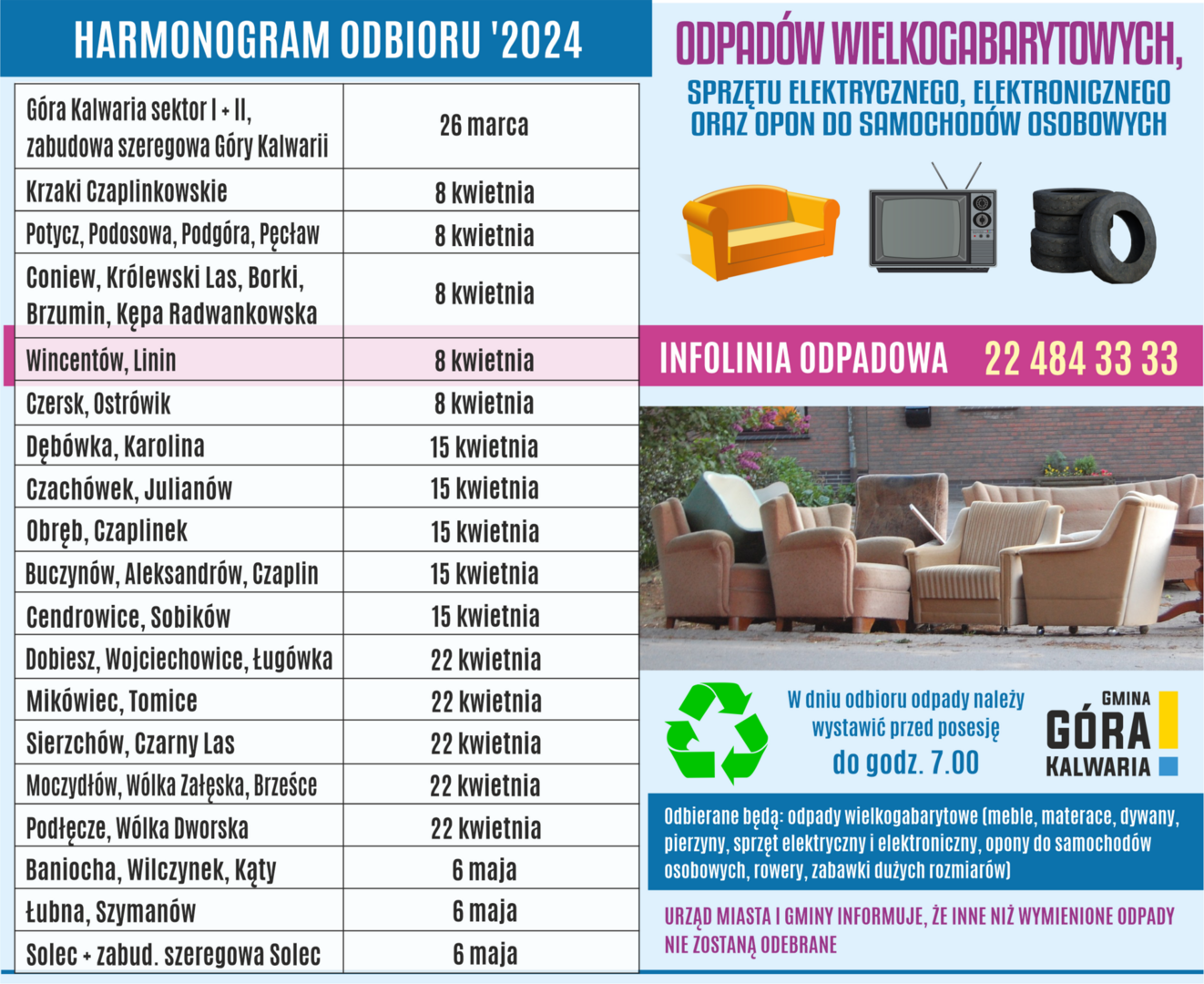 Wiosenna zbiórka odpadów wielkogabarytowych