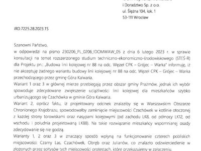 Stanowisko Burmistrza w sprawie zaproponowanych rozwiązań