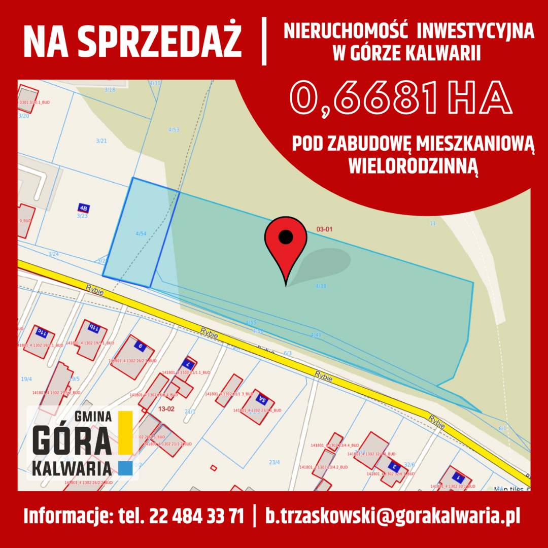 Działka pod zabudowę wielorodzinną - na sprzedaż