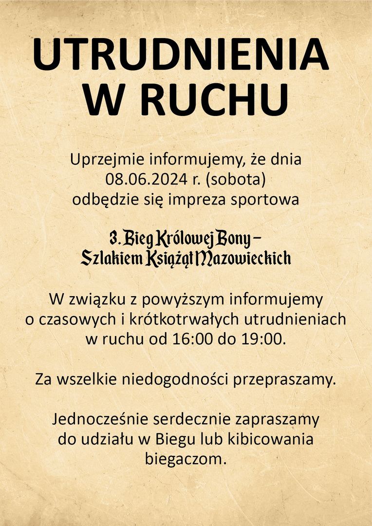 Biegowe święto w Czersku. Będą utrudnienia w ruchu
