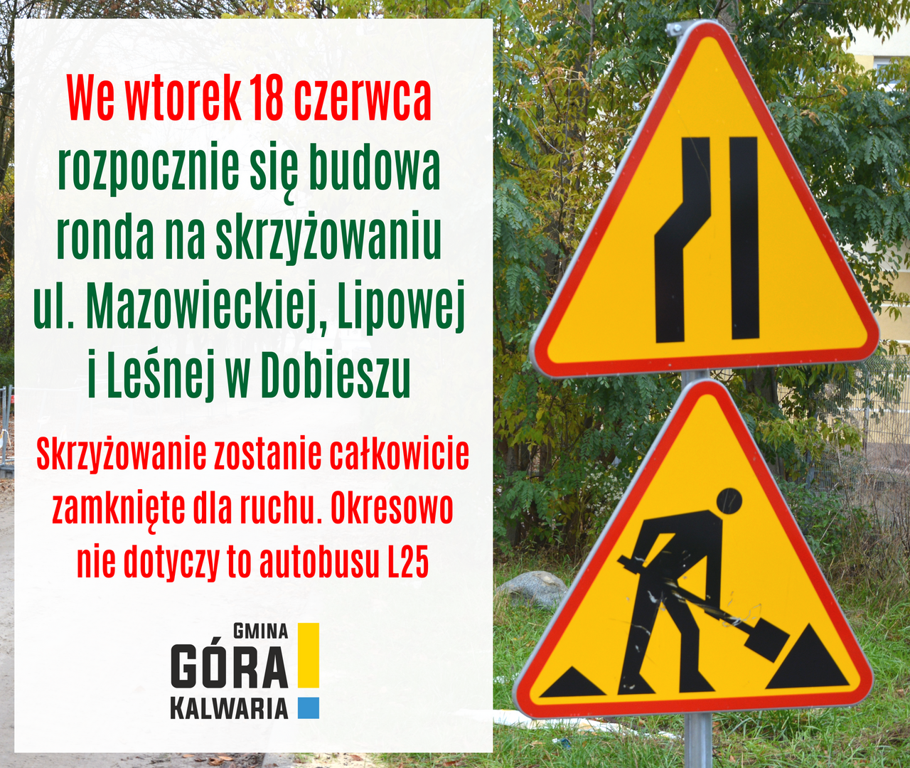 
Od wtorku utrudnienia na głównym skrzyżowaniu w Dobieszu
