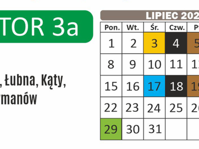 Harmonogram odbioru odpadów w lipcu 2024 r. 