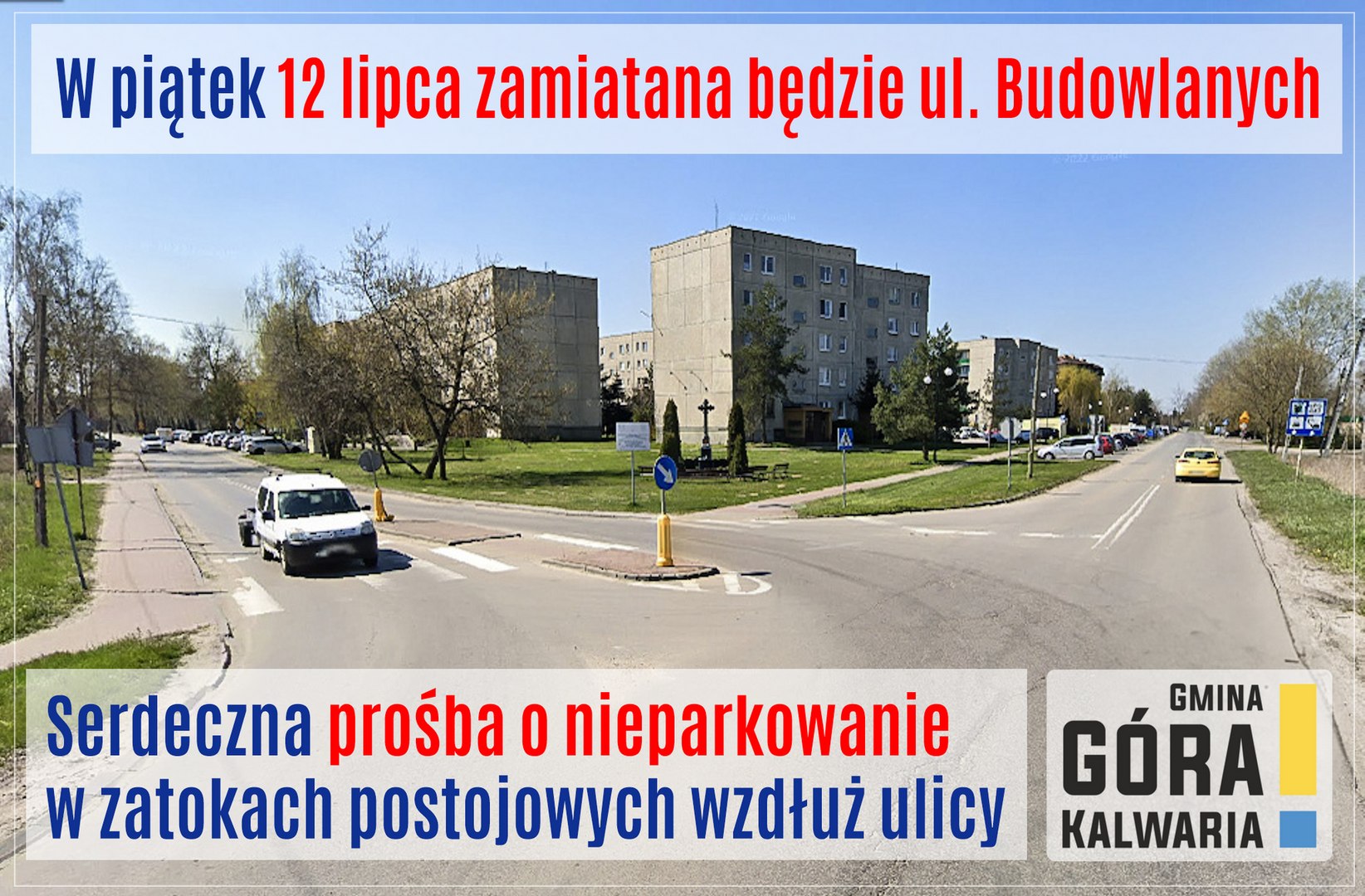 Zamiatanie ul. Budowlanych. Prosimy o niepozostawianie aut