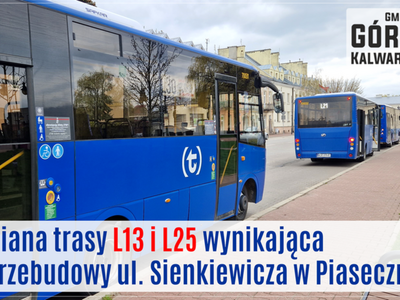 Tymczasowa zmiana trasy i rozkładu L13 i L25