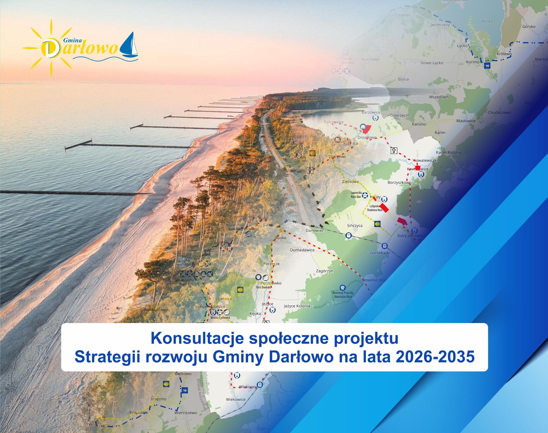 Ogłoszenie o Konsultacjach społecznych projektu Strategii rozwoju Gminy Darłowo na lata 2026-2035