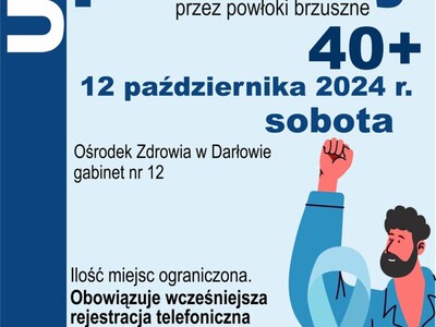 Darmowe badania USG prostaty dla mężczyzn 40+ z terenu Gminy Darłowo