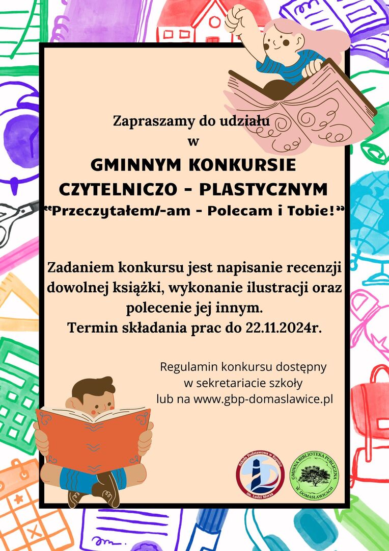 Plakat - Gminny konkurs czytelniczo-plastyczny