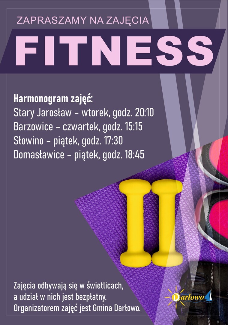 Zapraszamy na darmowe zajęcia fitness w świetlicach wiejskich Gminy Darłowo