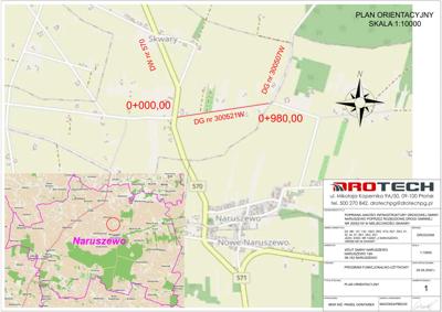 Rozbudowa drogi gminnej nr 300521W w miejscowości Skwary - plan orientacyjny