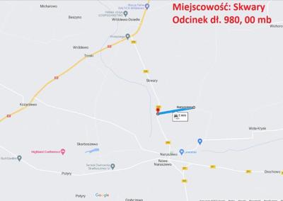 Rozbudowa drogi gminnej nr 300521W w miejscowości Skwary - mapka