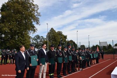Obchody 100-lecia istnienia jednostki OSP Naruszewo - część oficjalna uroczystości oraz piknik rodzinny
