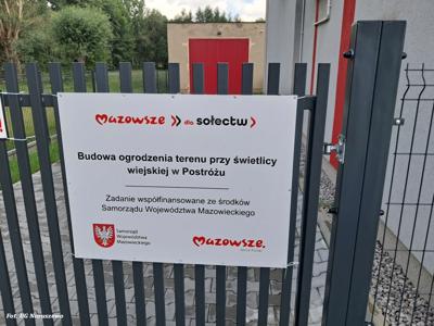 Budowa ogrodzenia przy świetlicy wiejskiej w Postróżu (30.06.2025r.) - odbiór