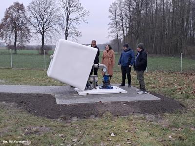 Odbiór prac - Ulepszenie infrastruktury wodnej wraz z zagospodarowaniem terenu w miejscowości Naruszewo (15.12.2025r.)