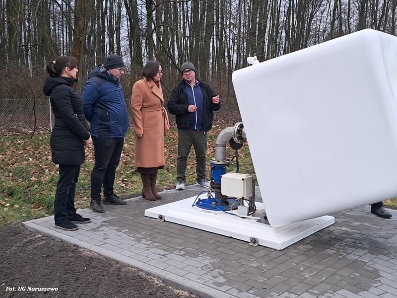 Odbiór prac - Ulepszenie infrastruktury wodnej wraz z zagospodarowaniem terenu w miejscowości Naruszewo (15.12.2025r.)