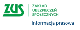Białe logo „ZUS” na zielonym tle; obok pionowej kreski biały napis „Zakład Ubezpieczeń Społecznych”.