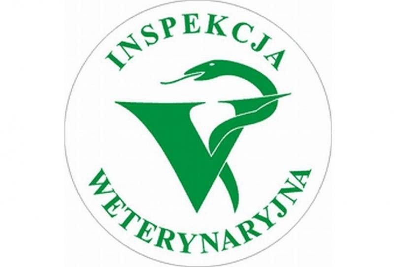 Logo Inspekcji Weterynaryjnej – zielony symbol litery „V” z owiniętym wokół wężem oraz napis „Inspekcja Weterynaryjna” na białym tle