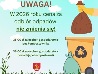 Cena za odbiór odpadów nie zmienia się