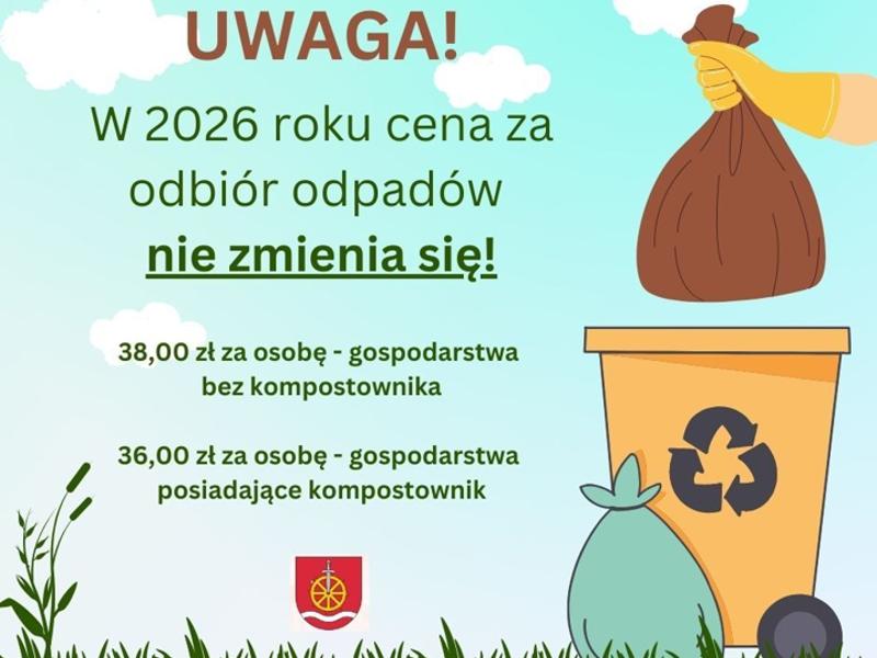 Cena za odbiór odpadów nie zmienia się