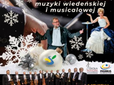 Plakat promujący wydarzenie ze zdjęciami wykonawców oraz logo Dobczyc, MGOKiS Dobczyce i Szkoły Muzycznej.