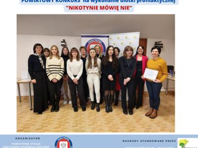 Laureaci Powiatowego Konkursu na wykonanie ulotki profilaktycznej