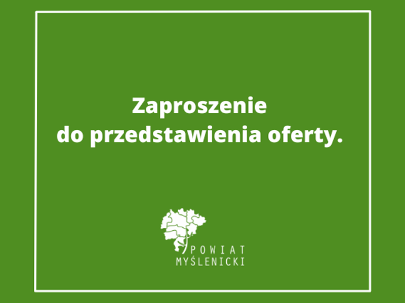 Zielony baner z logiem o treści: Zaproszenie do przedstawienia oferty
