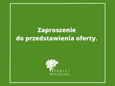 Zielony baner z logiem o treści: Zaproszenie do przedstawienia oferty