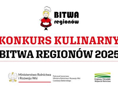 Grafika z białym tłem, motywem folklorystycznym oraz logo organizatorów i partnerów konkursu.
