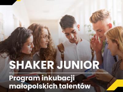 Grafika ze zdjęciem młodych ludzi, nazwą programu oraz logo Małopolska Innowacyjna