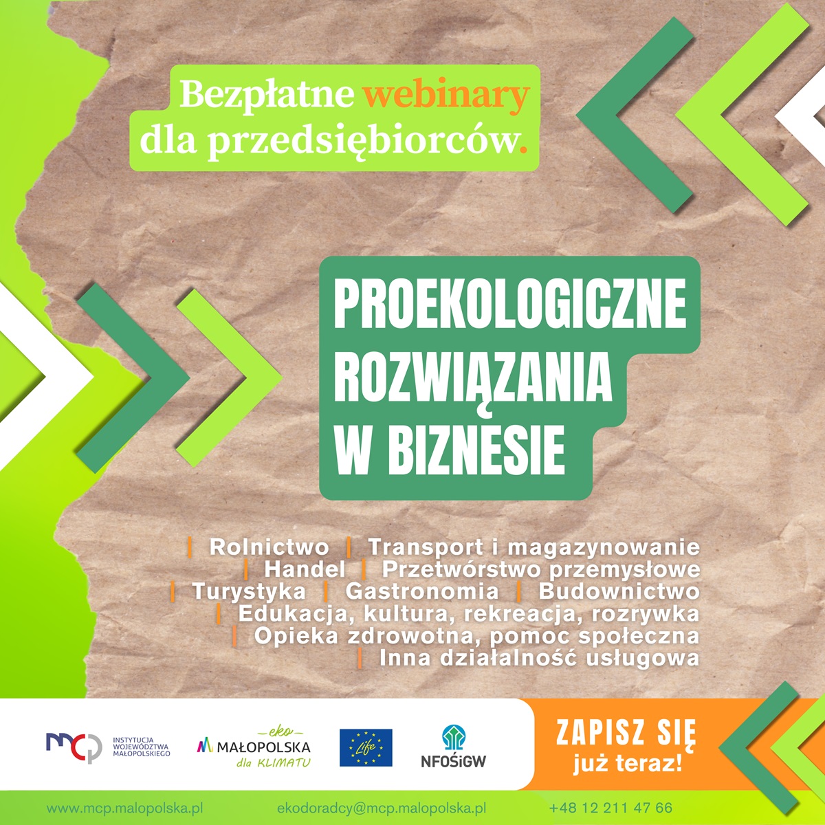 Grafika informacyjna o jaskrawych kolorach z logo organizatorów i partnerów projektu