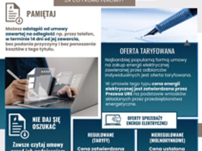 Niebiesko-biały plakat informacyjny z logo inicjatorów projektu.