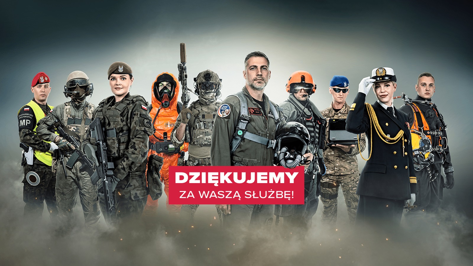 Na plakacie widoczni są żołnierze oraz logo Ministerstwa Obrony Narodowej.
