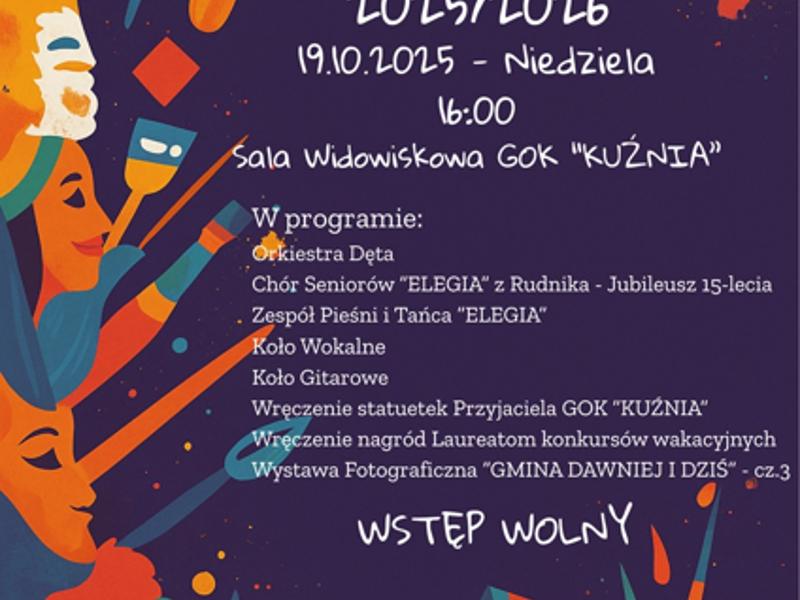 Kolorowy plakat z rysunkowymi postaciami oraz logo organizatorów i partnerów wydarzenia.