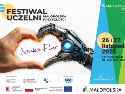 Na grafice widoczne są dłonie tworzące serce, a także logo organizatorów i patronów wydarzenia.