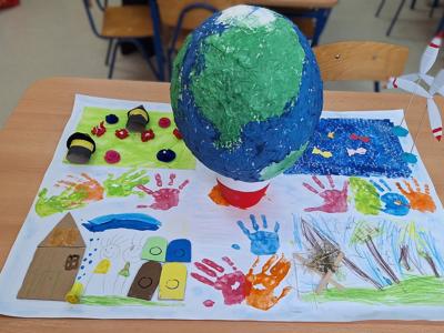 Kula ziemska otoczona przykładami zachowań przyjaznych dla klimatu i środowiska