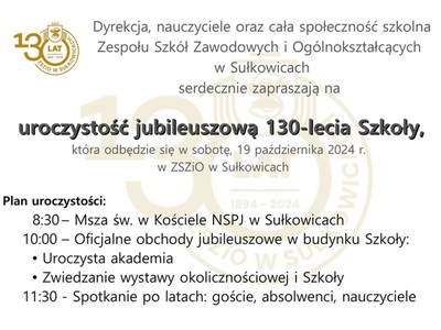 130-lecie ZSZiO w Sułkowicach