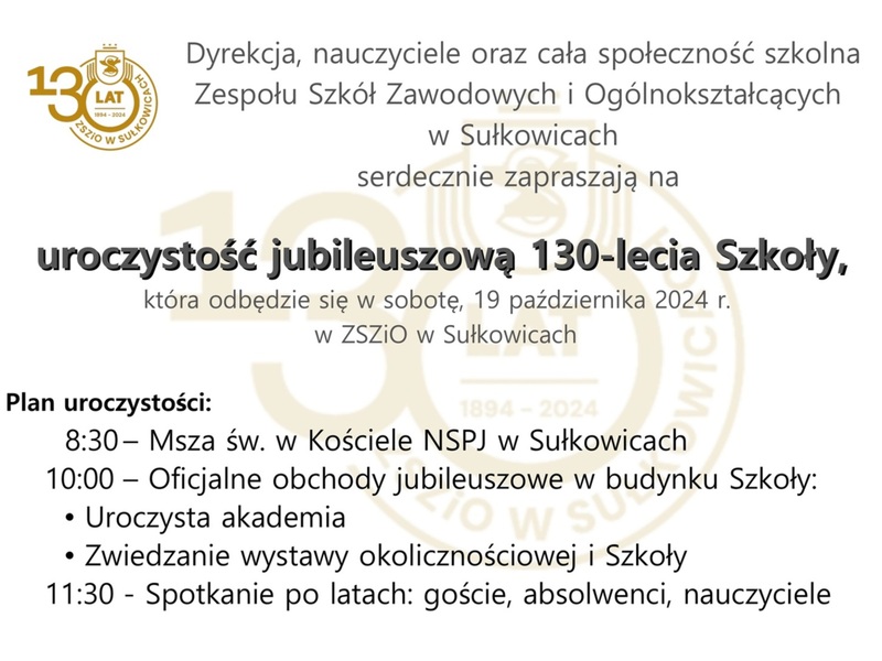 130-lecie ZSZiO w Sułkowicach