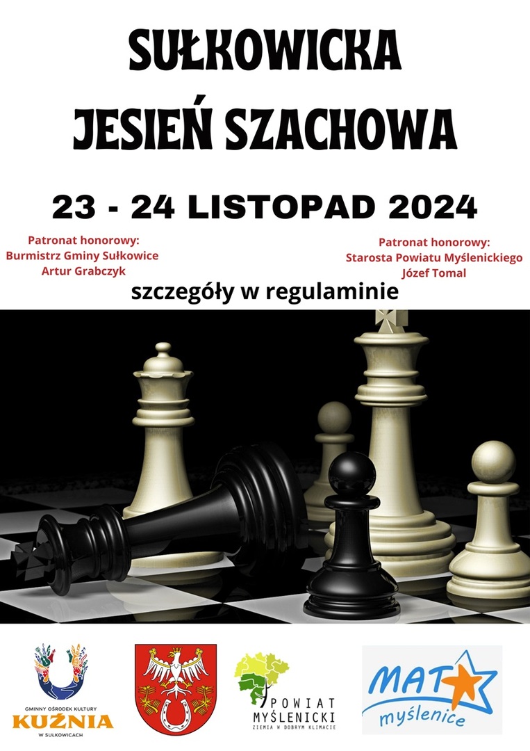 Plakat Turnieju Szachowego Sułkowicka Jesień Szachowa