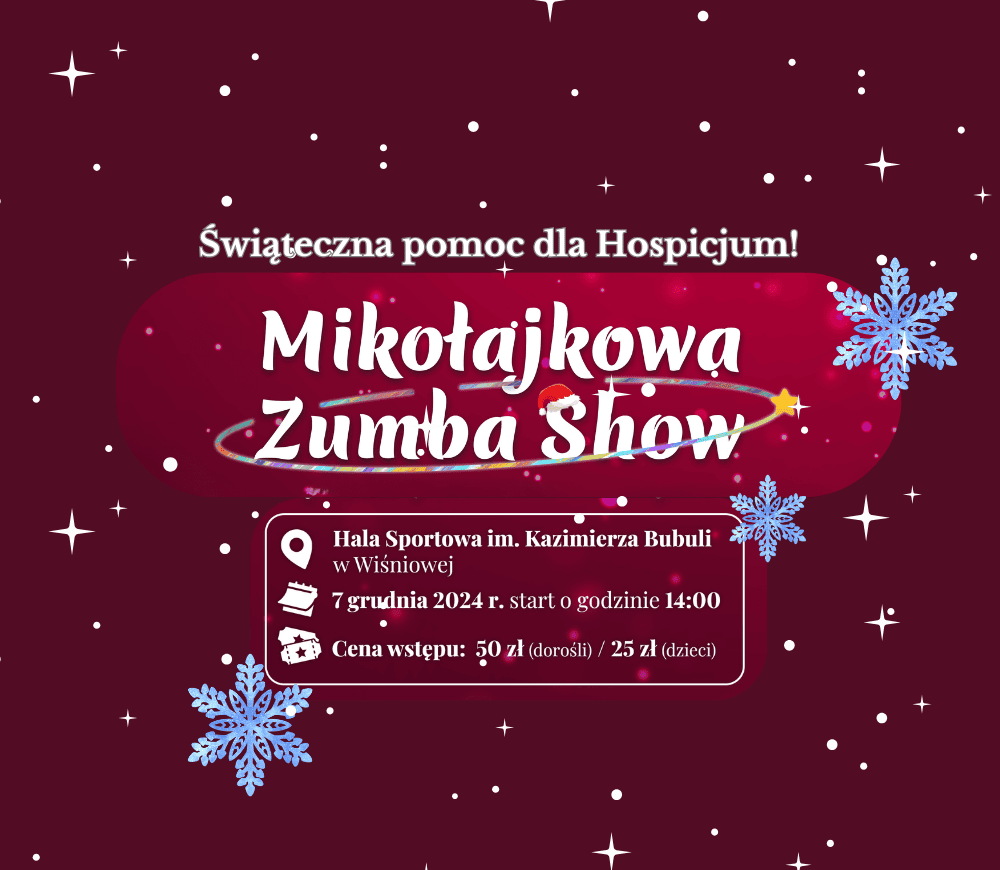 Grafika promująca wydarzenie Mikołajkowa Zumba Show