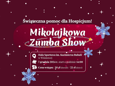 Grafika promująca wydarzenie Mikołajkowa Zumba Show