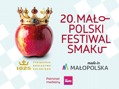 Na grafice widoczne jest jabłko z koroną, a także logo Małopolska i RMF Maxx.