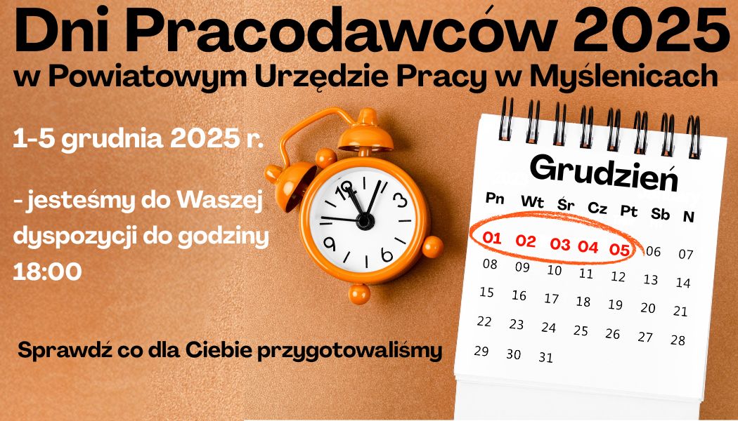 Na grafice widoczny jest budzik oraz kalendarz z zaznaczoną datą.
