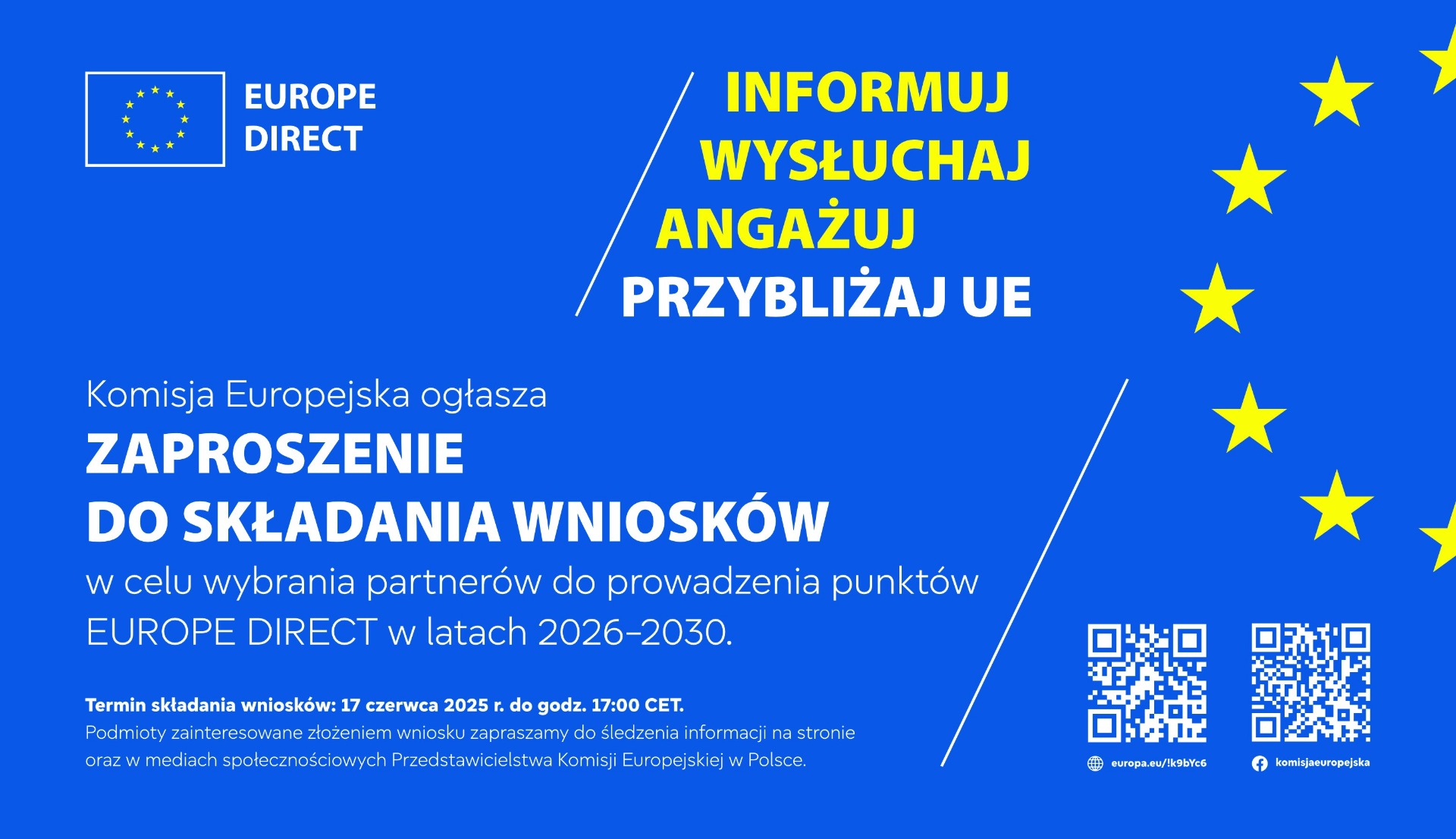 Konkurs na prowadzenie punktów EUROPE DIRECT 2026-2030