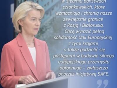 Szefowa KE na granicy Polski z Białorusią