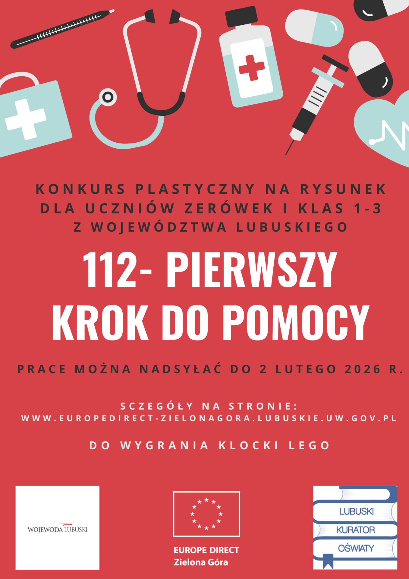 Plakat konkurs 112-pierwszy krok do pomocy