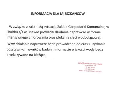 Informacja dla mimieszkańców