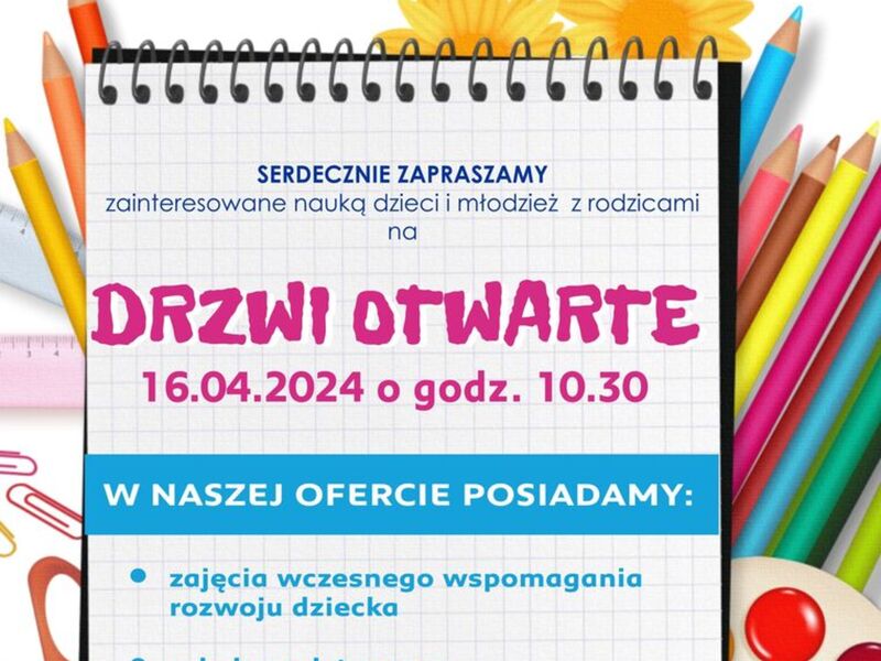 Informacja o drzwiach  otwartych w Ślesinie