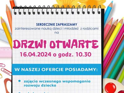 Informacja o drzwiach  otwartych w Ślesinie