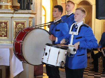 Orkiestra Dęta w kościele.